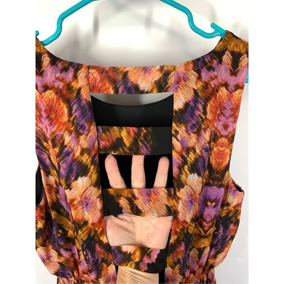 Paperdoll Women's Sleeveless Back Cutout Floral A-Line Dress Multicolor Medium - Picture 5 of 9